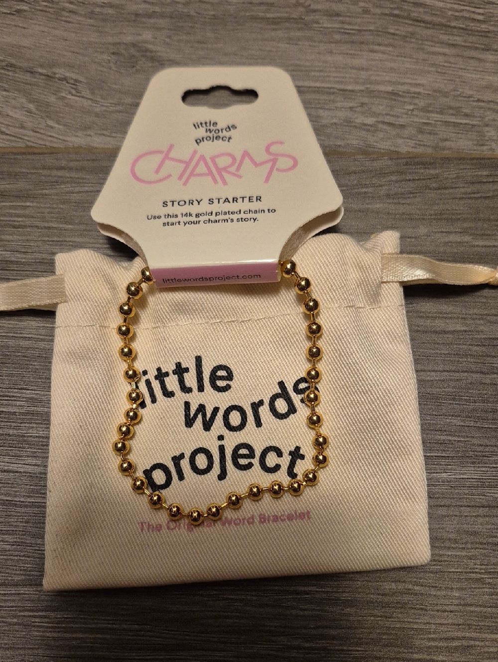Little Words Project Gold Ball Charm Starter Bracelet New Sold Out New